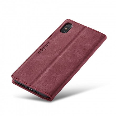 Funda Flip Cover iPhone XS Max Efecto Cuero Tecnología RFID