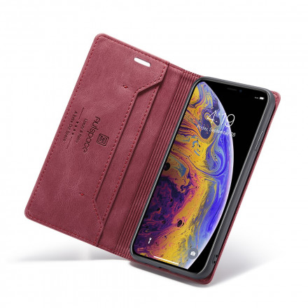 Funda Flip Cover iPhone XS Max Efecto Cuero Tecnología RFID