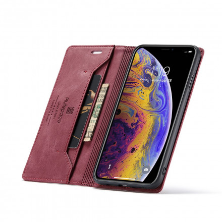 Funda Flip Cover iPhone XS Max Efecto Cuero Tecnología RFID