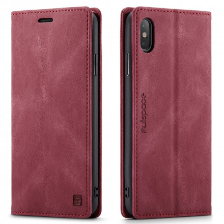 Funda Flip Cover iPhone XS Max Efecto Cuero Tecnología RFID