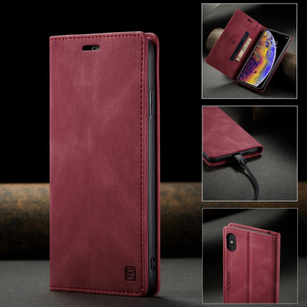 Funda Flip Cover iPhone XS Max Efecto Cuero Tecnología RFID