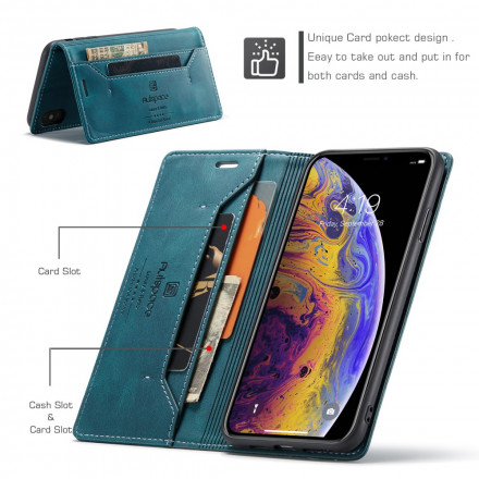 Funda Flip Cover iPhone XS Max Efecto Cuero Tecnología RFID