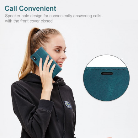 Funda Flip Cover iPhone XS Max Efecto Cuero Tecnología RFID