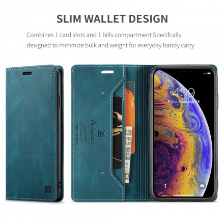 Funda Flip Cover iPhone XS Max Efecto Cuero Tecnología RFID
