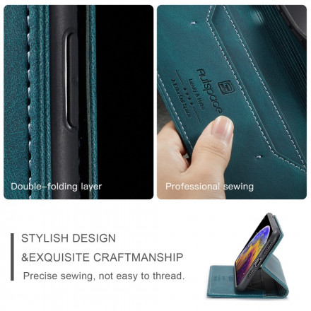 Funda Flip Cover iPhone XS Max Efecto Cuero Tecnología RFID