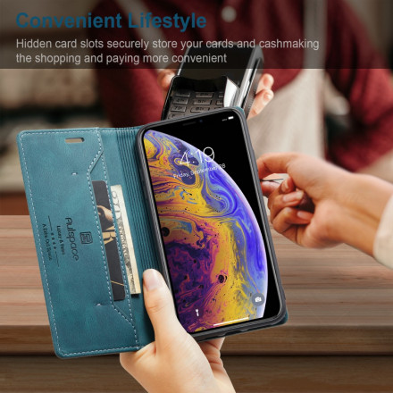 Funda Flip Cover iPhone XS Max Efecto Cuero Tecnología RFID