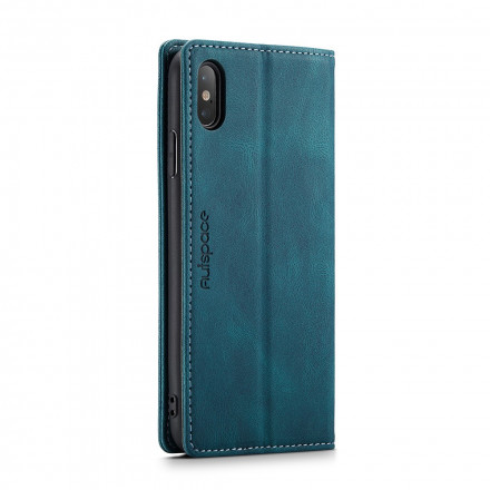 Funda Flip Cover iPhone XS Max Efecto Cuero Tecnología RFID