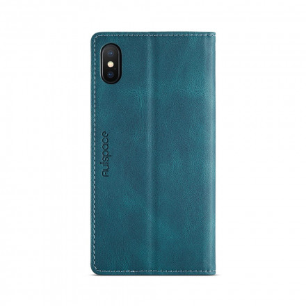 Funda Flip Cover iPhone XS Max Efecto Cuero Tecnología RFID