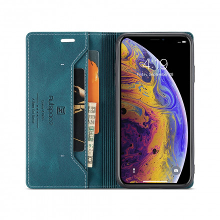 Funda Flip Cover iPhone XS Max Efecto Cuero Tecnología RFID