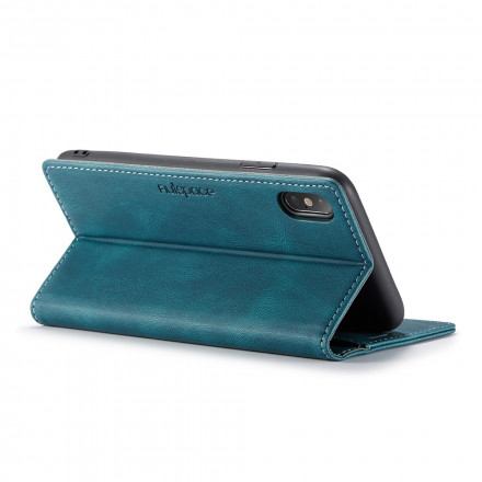 Funda Flip Cover iPhone XS Max Efecto Cuero Tecnología RFID