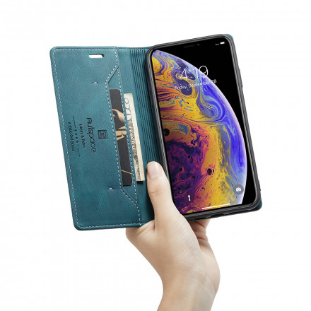 Funda Flip Cover iPhone XS Max Efecto Cuero Tecnología RFID