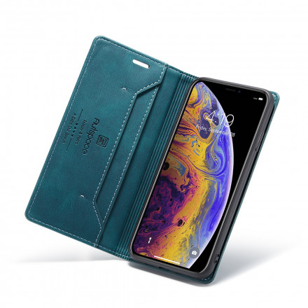 Funda Flip Cover iPhone XS Max Efecto Cuero Tecnología RFID