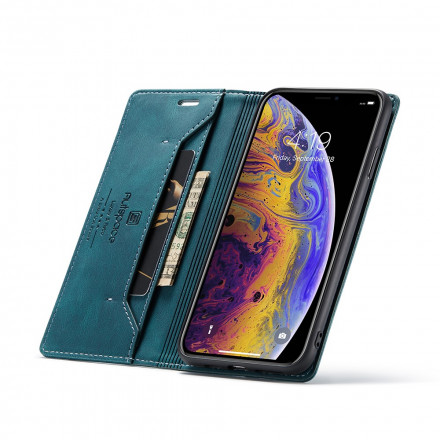 Funda Flip Cover iPhone XS Max Efecto Cuero Tecnología RFID