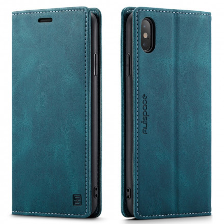 Funda Flip Cover iPhone XS Max Efecto Cuero Tecnología RFID