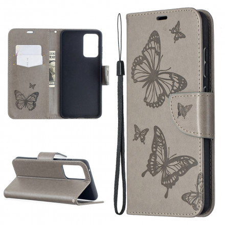 Funda Samsung Galaxy A52 4G / A52 5G Mariposas en vuelo con colgante