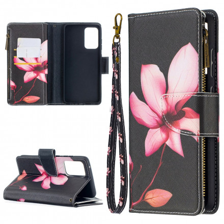 Funda Samsung Galaxy A52 4G / A52 5G Bolsillo con cremallera Flor