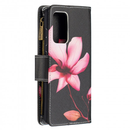 Funda Samsung Galaxy A52 4G / A52 5G Bolsillo con cremallera Flor
