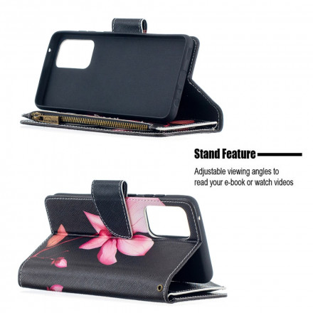 Funda Samsung Galaxy A52 4G / A52 5G Bolsillo con cremallera Flor