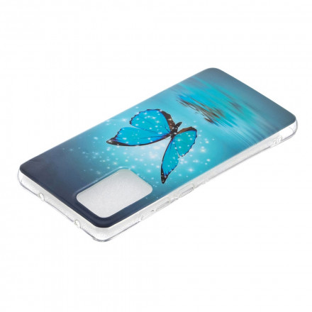 Samsung Galaxy A52 4G / A52 5G Funda mariposa azul fluorescente
