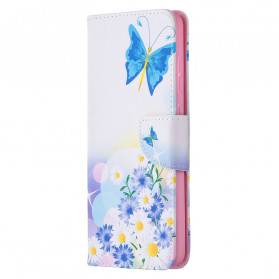 Samsung Galaxy A72 4G / A72 5G Funda pintada de mariposas y flores