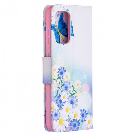Samsung Galaxy A72 4G / A72 5G Funda pintada de mariposas y flores