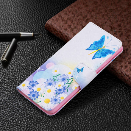 Samsung Galaxy A72 4G / A72 5G Funda pintada de mariposas y flores