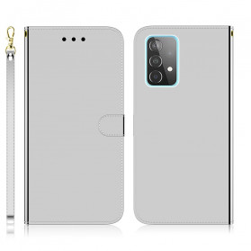 Samsung Galaxy A52 4G / A52 5G Funda de polipiel con tapa de espejo