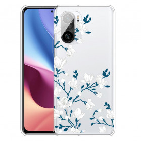 Funda Poco F3 Flores Blancas