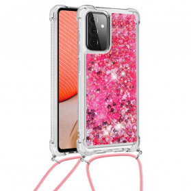 Samsung Galaxy A72 4G / A72 5G Funda de purpurina con cordón