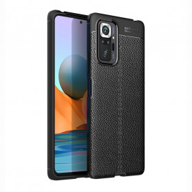 Funda de piel Xiaomi Redmi Note 10 Pro efecto lichi doble línea