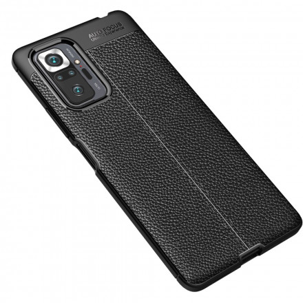 Funda de piel Xiaomi Redmi Note 10 Pro efecto lichi doble línea