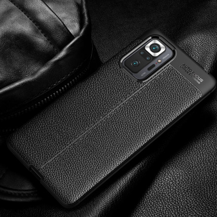 Funda de piel Xiaomi Redmi Note 10 Pro efecto lichi doble línea