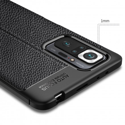 Funda de piel Xiaomi Redmi Note 10 Pro efecto lichi doble línea