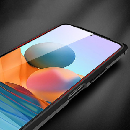 Funda de piel Xiaomi Redmi Note 10 Pro efecto lichi doble línea