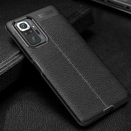 Funda de piel Xiaomi Redmi Note 10 Pro efecto lichi doble línea