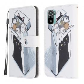 Xiaomi Redmi Note 10 / Note 10s Funda Delivery Lanyard Cats
