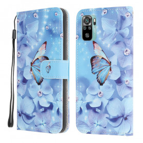 Xiaomi Redmi Note 10 / Note 10s Funda con colgante de mariposa de diamante