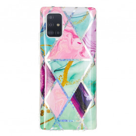 Funda Samsung Galaxy A71 5G con diseño de mármol y purpurina