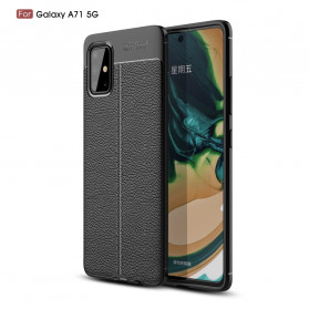 Funda de piel Samsung Galaxy A71 5G efecto lichi doble línea