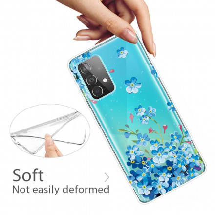 Funda de flor azul para Samsung Galaxy A32 4G