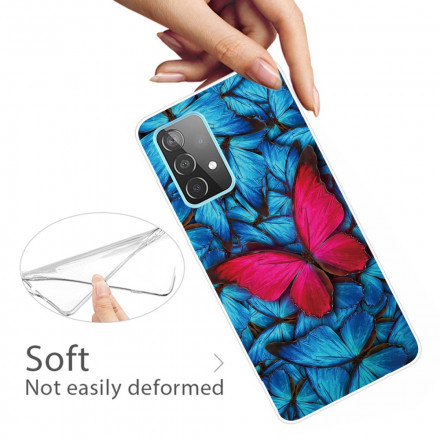 Funda flexible de mariposas para el Samsung Galaxy A32 4G
