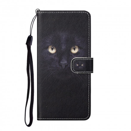 Samsung Galaxy A32 4G Funda negra de ojo de gato con colgante