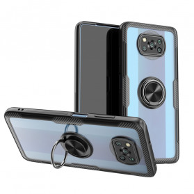 Poco X3 Anillo transparente y funda de carbono