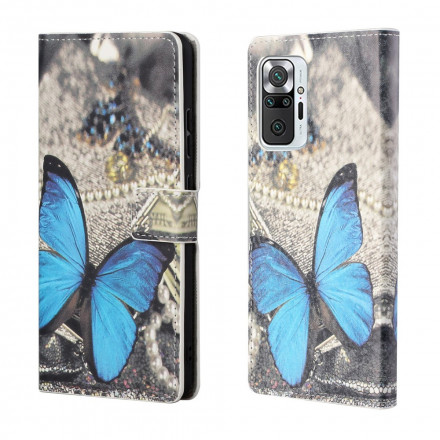 Xiaomi Redmi Note 10 Pro Funda Butterfly Blue