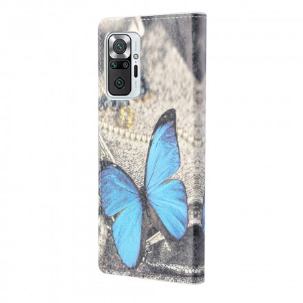 Xiaomi Redmi Note 10 Pro Funda Butterfly Blue