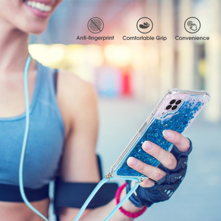 Funda de purpurina para el Samsung Galaxy A12 con cordón Funda de purpurina para el Samsung Galaxy A12 con cordón