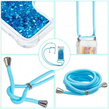 Funda de purpurina para el Samsung Galaxy A12 con cordón Funda de purpurina para el Samsung Galaxy A12 con cordón