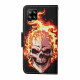 Funda Samsung Galaxy A12 Cabeza de Muerte de Fuego con colgante