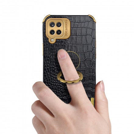 Funda de polipiel para Samsung Galaxy A12 con soporte para el anillo