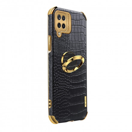Funda de polipiel para Samsung Galaxy A12 con soporte para el anillo